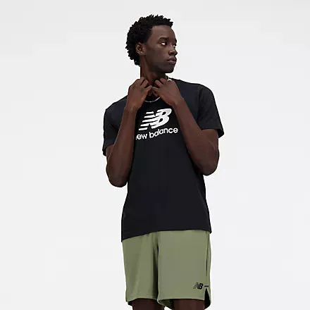 NEW BALANCE MEN'S ESSENTIALS LOGO BLACK TEE