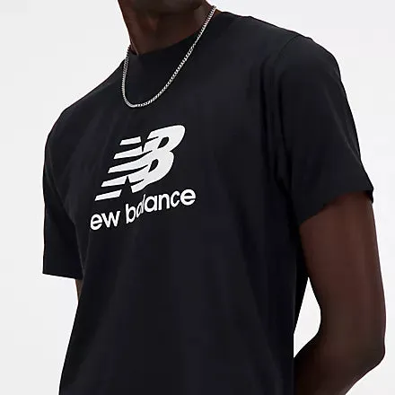 NEW BALANCE MEN'S ESSENTIALS LOGO BLACK TEE
