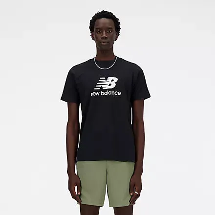 NEW BALANCE MEN'S ESSENTIALS LOGO BLACK TEE