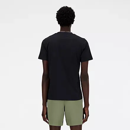 NEW BALANCE MEN'S ESSENTIALS LOGO BLACK TEE