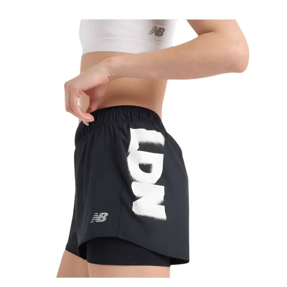 New Balance Women's 3" London Edition RC 2-in-1 Short in Black SS25