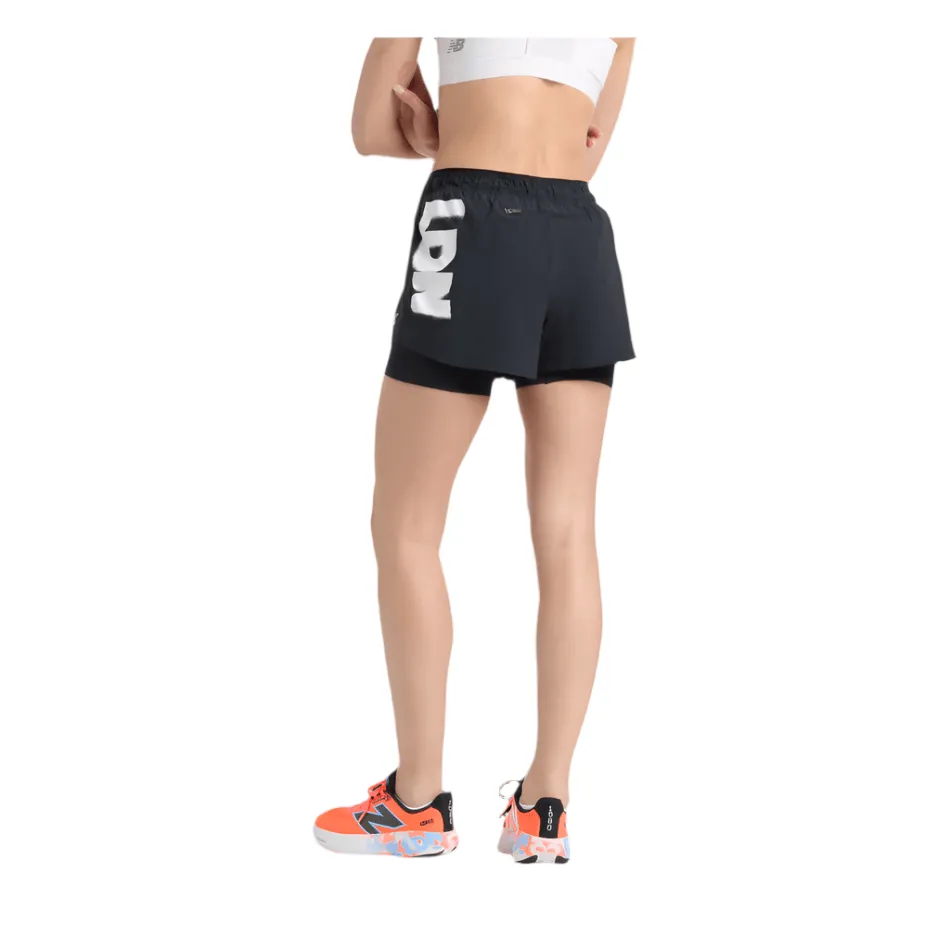New Balance Women's 3" London Edition RC 2-in-1 Short in Black SS25