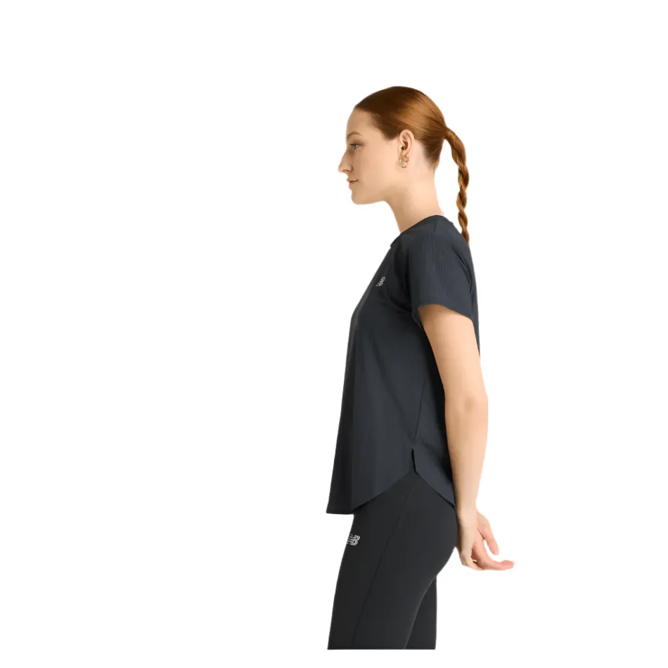 New Balance Women's Race Day Ultralight T-shirt in Black SS25