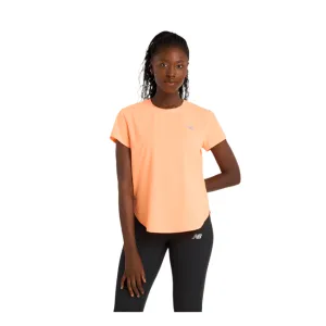 New Balance Women's Race Day Ultralight T-shirt in Hot Mango SS25