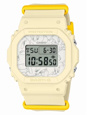 NEW Casio Baby-G TWEETY LOONEY TUNES Lmtd Edtn Digital Womens Watch BGD565TW-5 Hypoallergenic Silicone Watch Discount Silicone Watches