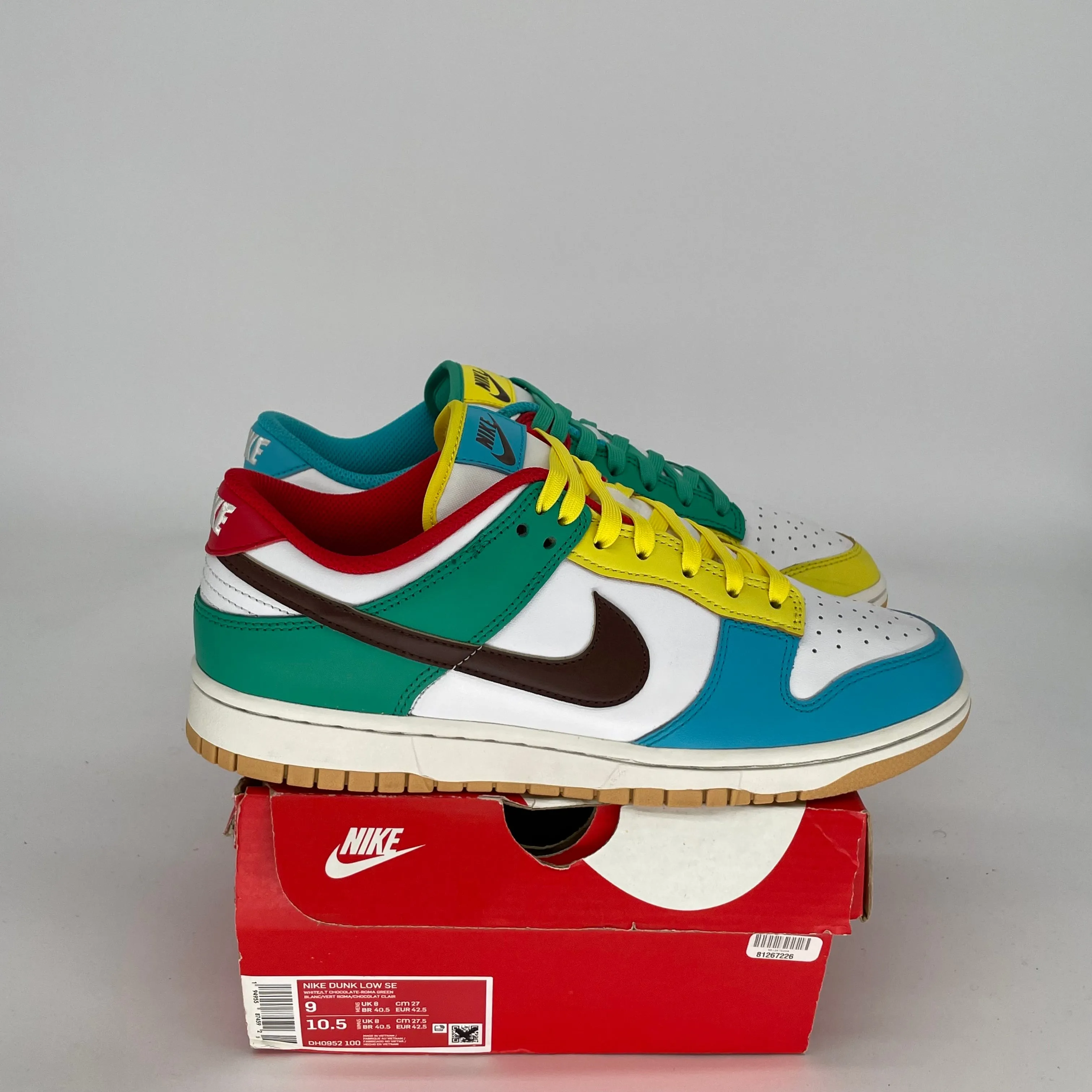 NIKE DUNK LOW FREE 99 WHITE SIZE 9 DH0952-100