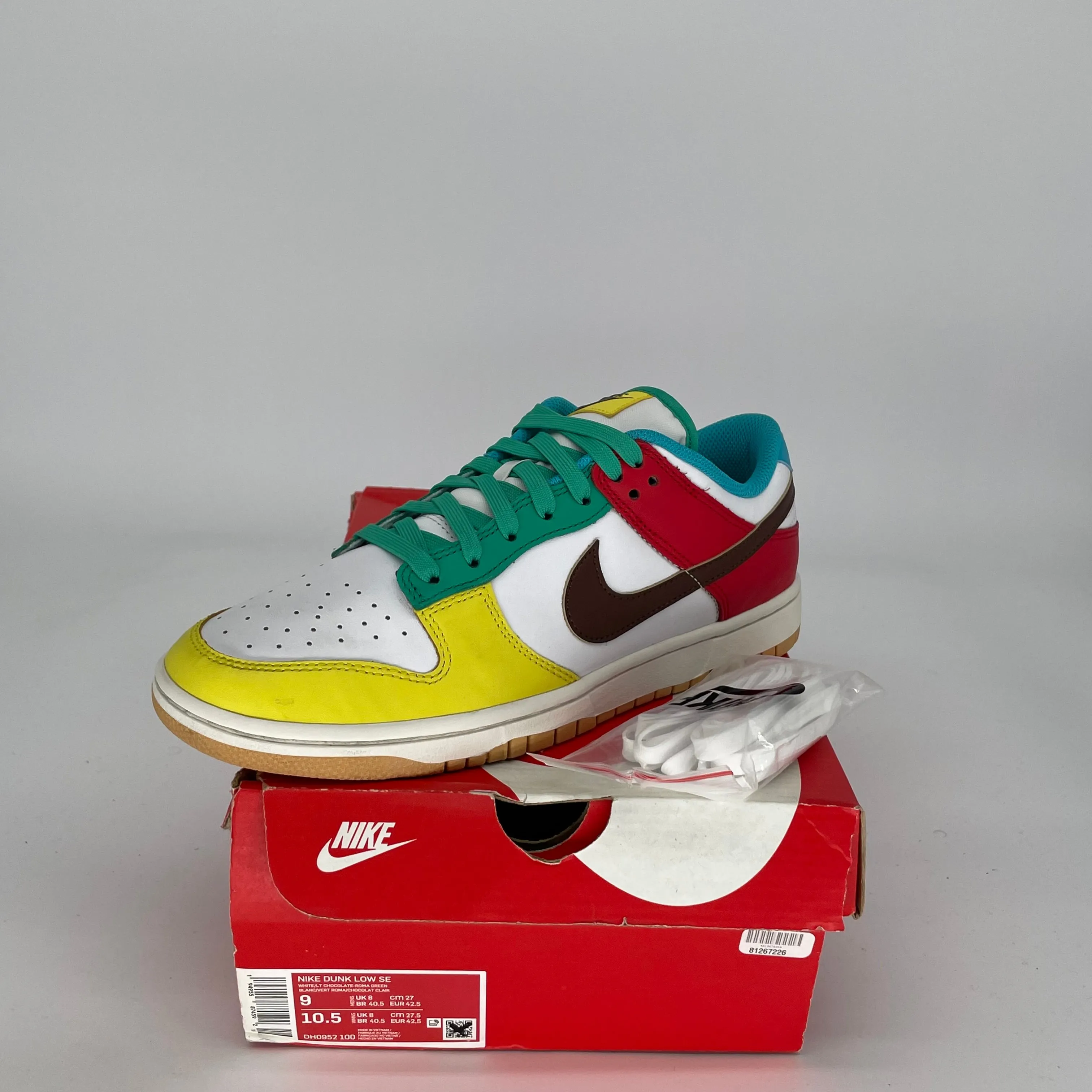 NIKE DUNK LOW FREE 99 WHITE SIZE 9 DH0952-100