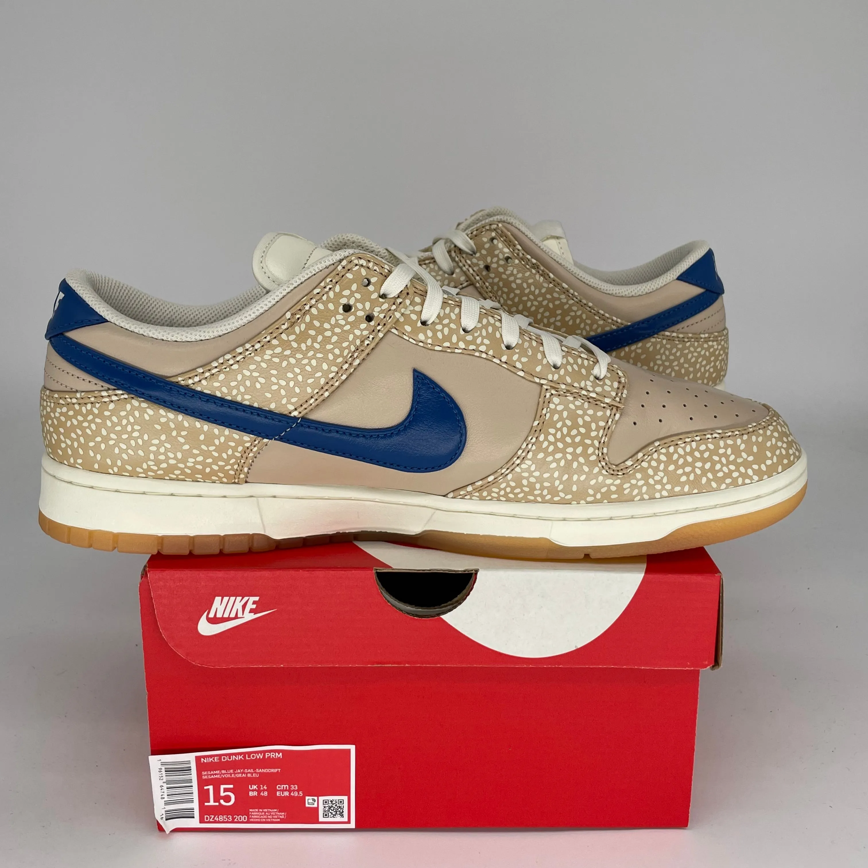NIKE DUNK LOW MONTREAL BAGEL SESAME SIZE 15 DZ4853-200