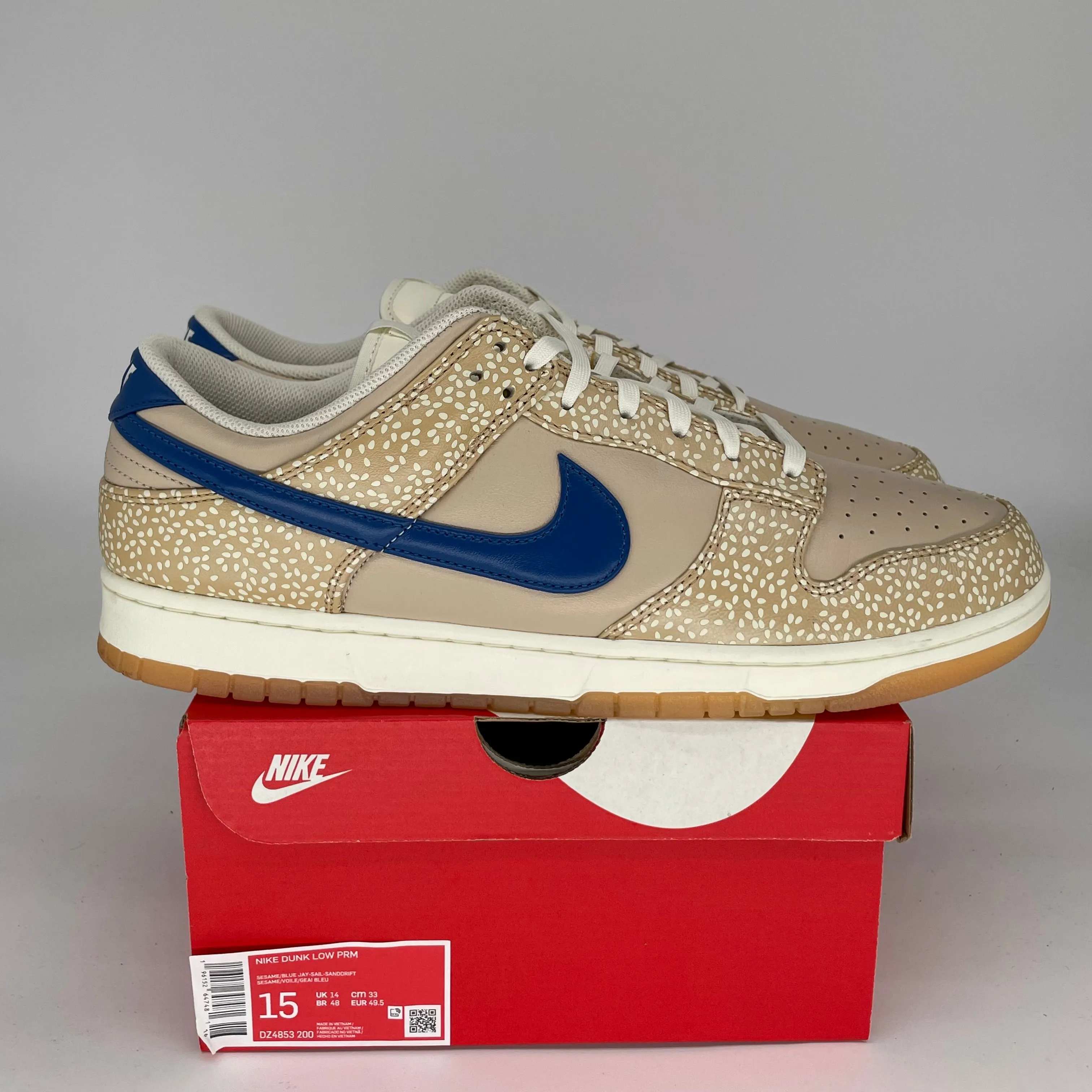 NIKE DUNK LOW MONTREAL BAGEL SESAME SIZE 15 DZ4853-200