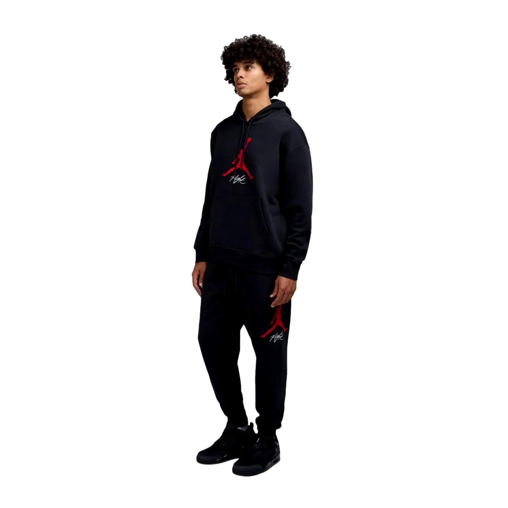 Nike Essential Fleece Baseline Pants Black/Gym Red  FD7345-013 Men's