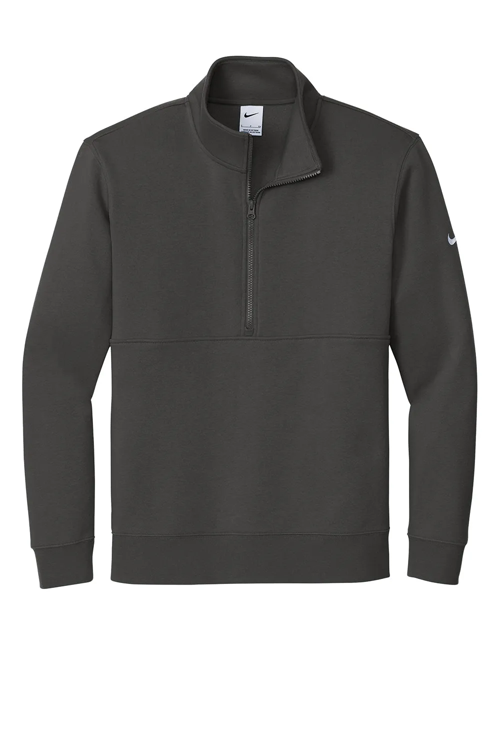 Nike Mens Club Fleece 1/4 Zip Sweatshirt w/ Pockets - Anthracite Grey