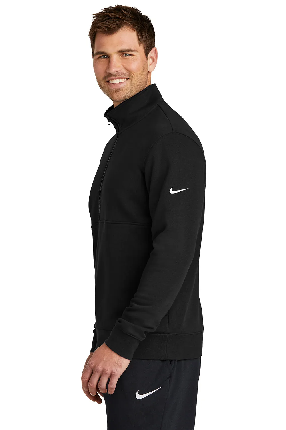 Nike Mens Club Fleece 1/4 Zip Sweatshirt w/ Pockets - Black