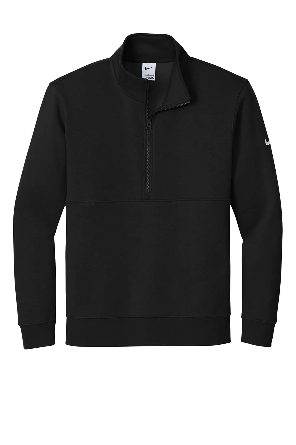 Nike Mens Club Fleece 1/4 Zip Sweatshirt w/ Pockets - Black