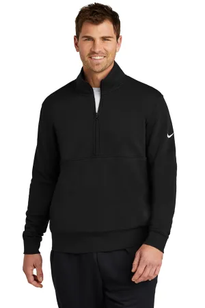 Nike Mens Club Fleece 1/4 Zip Sweatshirt w/ Pockets - Black