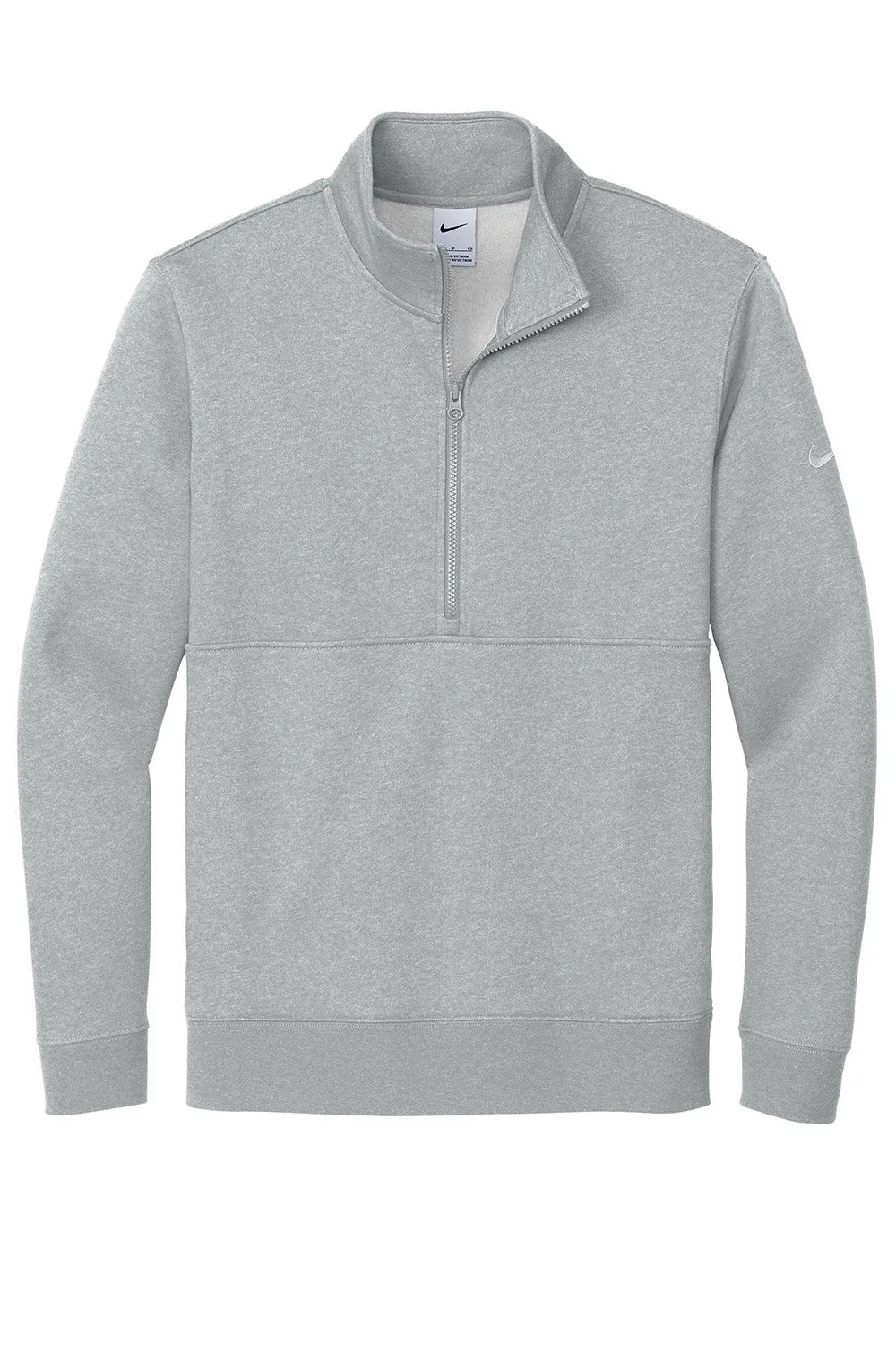 Nike Mens Club Fleece 1/4 Zip Sweatshirt w/ Pockets - Heather Dark Grey