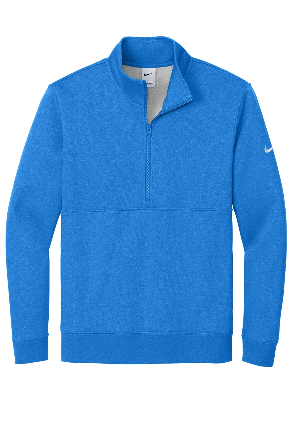 Nike Mens Club Fleece 1/4 Zip Sweatshirt w/ Pockets - Heather Light Royal Blue