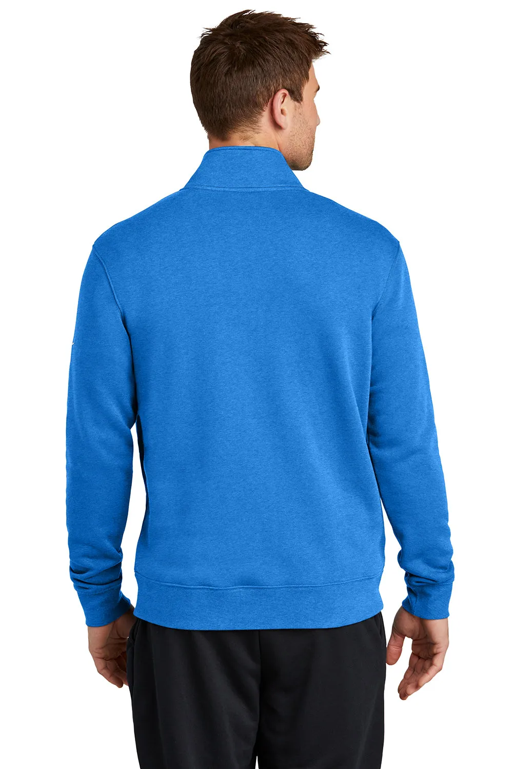 Nike Mens Club Fleece 1/4 Zip Sweatshirt w/ Pockets - Heather Light Royal Blue