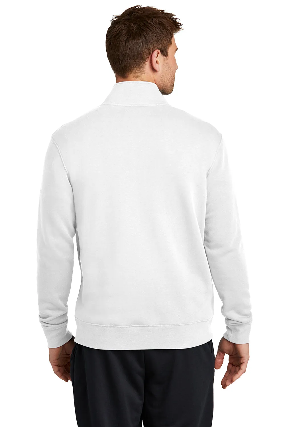 Nike Mens Club Fleece 1/4 Zip Sweatshirt w/ Pockets - White