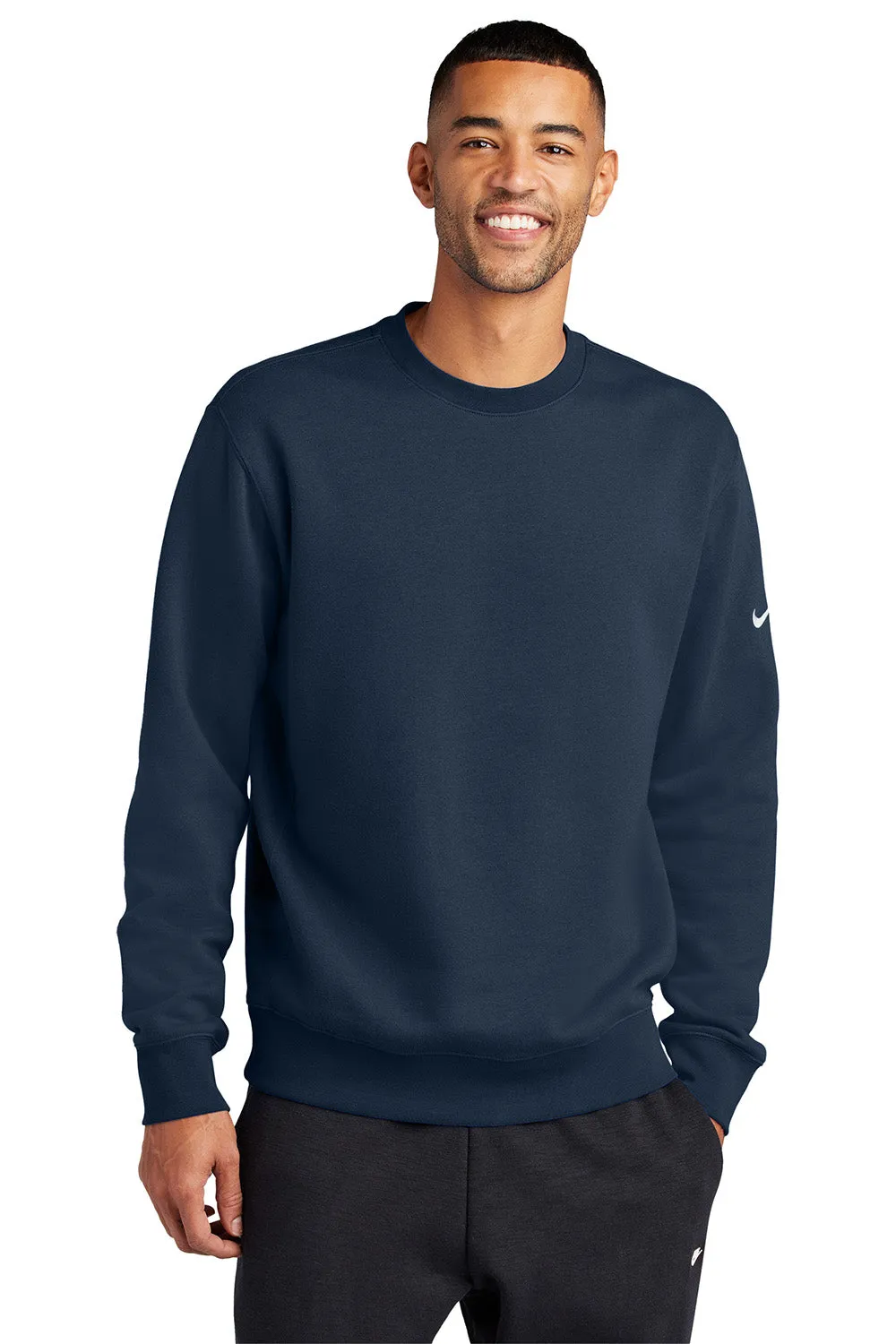 Nike Mens Club Fleece Crewneck Sweatshirt - Midnight Navy Blue