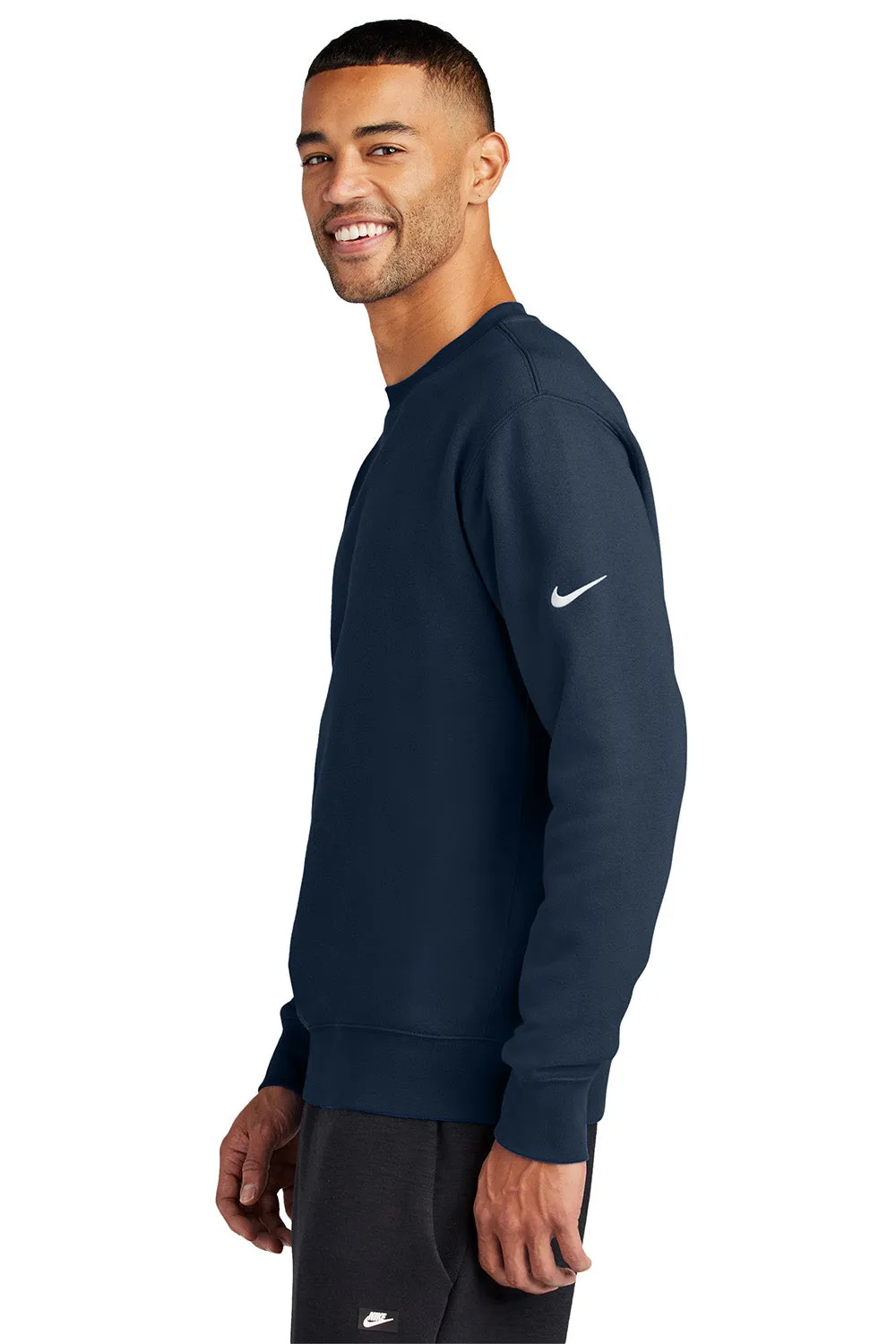 Nike Mens Club Fleece Crewneck Sweatshirt - Midnight Navy Blue