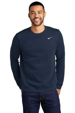 Nike Mens Club Fleece Crewneck Sweatshirt - Navy Blue
