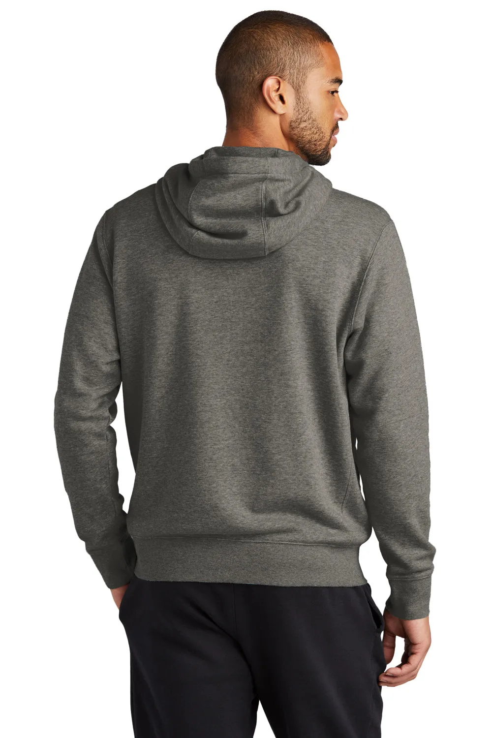 Nike Mens Club Fleece Full Zip Hooded Sweatshirt Hoodie w/ Pockets - Heather Charcoal Grey