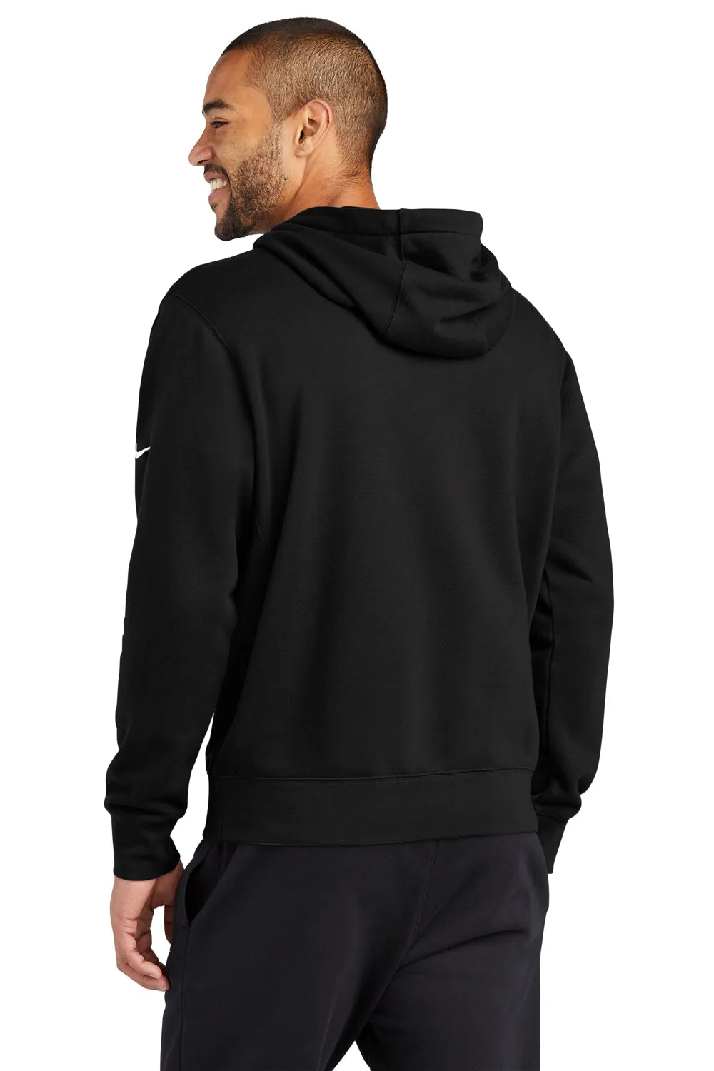 Nike Mens Club Fleece Hooded Sweatshirt Hoodie w/ Pouch Pocket - Black