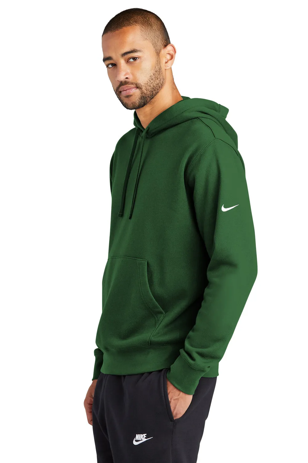 Nike Mens Club Fleece Hooded Sweatshirt Hoodie w/ Pouch Pocket - Gorge Green