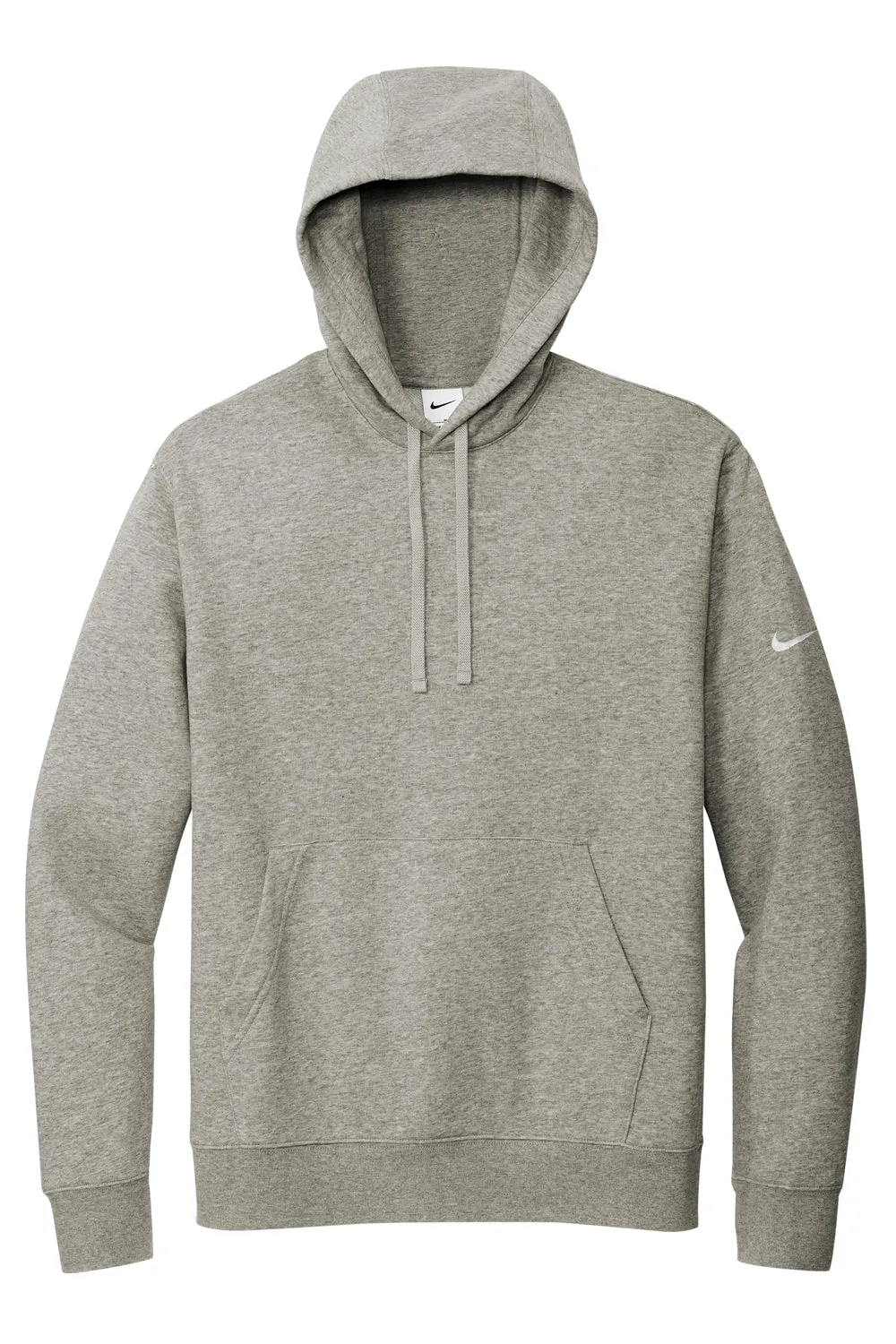 Nike Mens Club Fleece Hooded Sweatshirt Hoodie w/ Pouch Pocket - Heather Dark Grey
