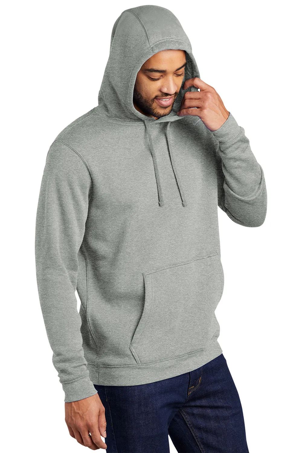 Nike Mens Club Fleece Hooded Sweatshirt Hoodie w/ Pouch Pocket - Heather Dark Grey