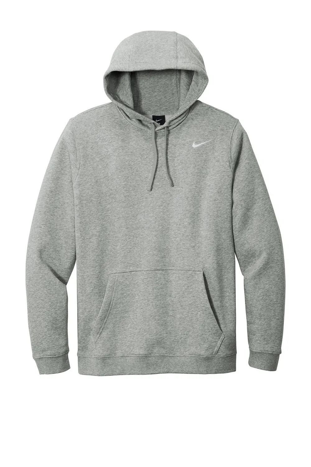 Nike Mens Club Fleece Hooded Sweatshirt Hoodie w/ Pouch Pocket - Heather Dark Grey