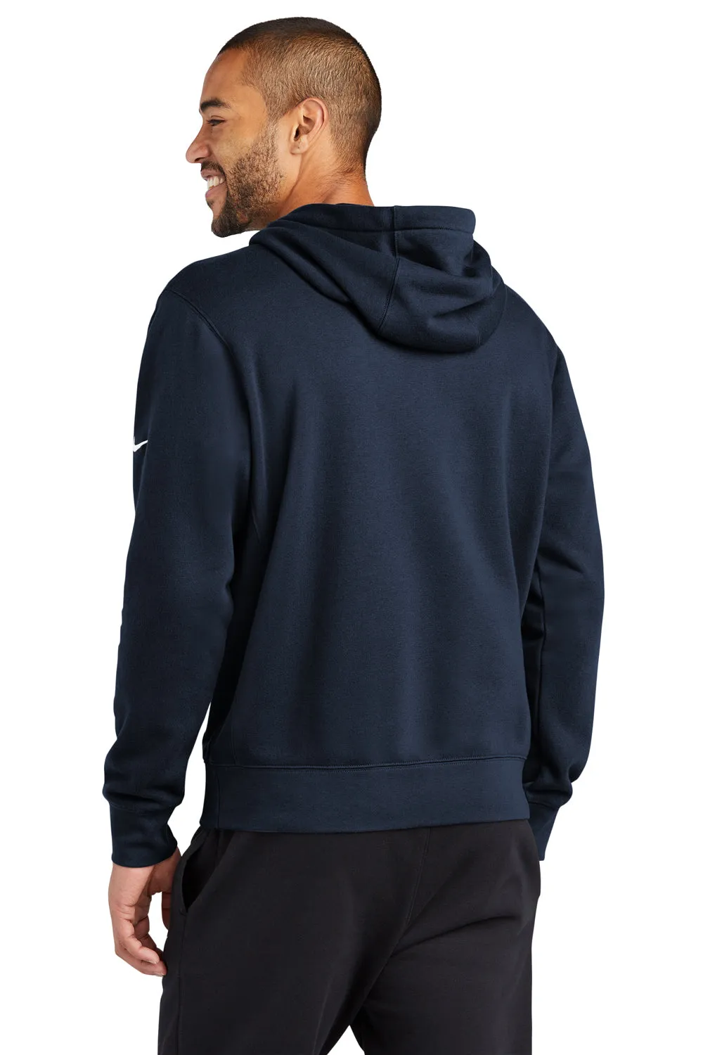 Nike Mens Club Fleece Hooded Sweatshirt Hoodie w/ Pouch Pocket - Midnight Navy Blue
