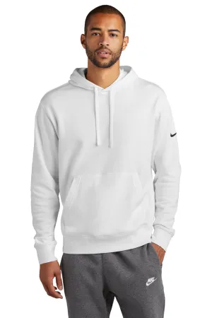 Nike Mens Club Fleece Hooded Sweatshirt Hoodie w/ Pouch Pocket - White