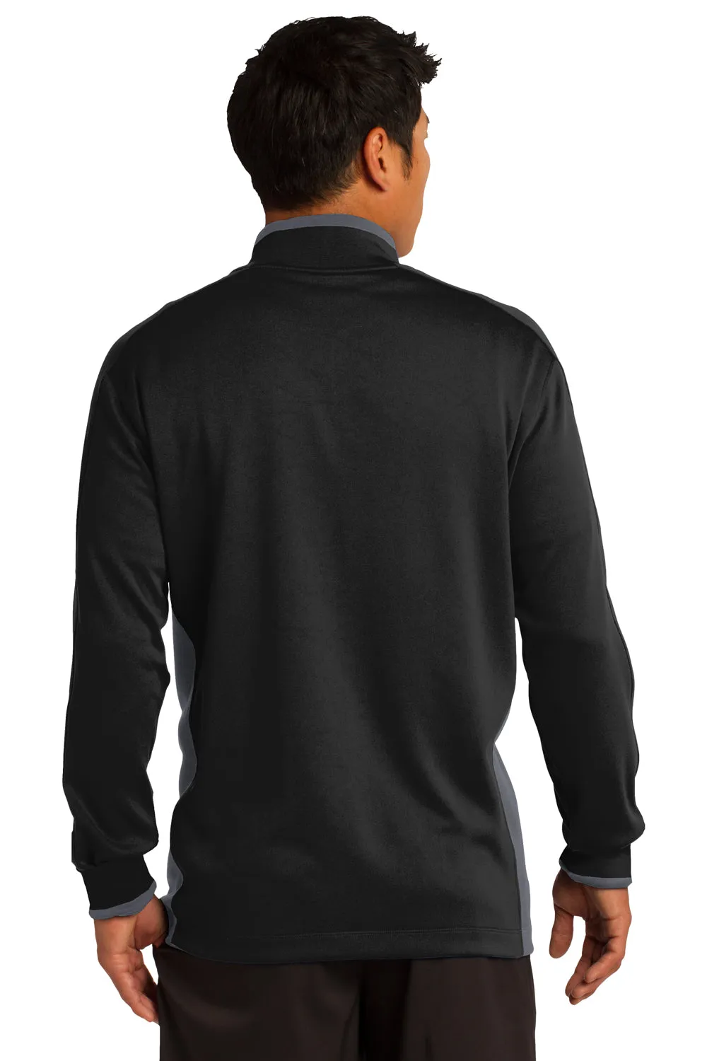 Nike Mens Dri-Fit Moisture Wicking 1/4 Zip Sweatshirt - Black/Dark Grey/White