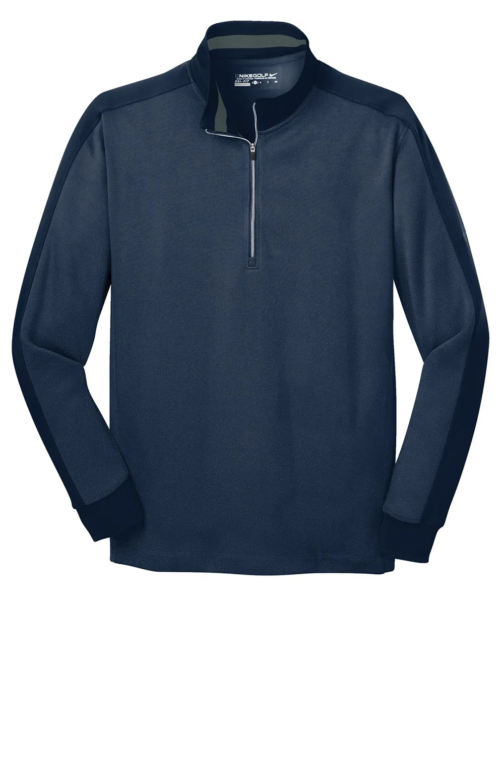 Nike Mens Dri-Fit Moisture Wicking 1/4 Zip Sweatshirt - Heather Navy Blue/Navy Blue  Best hot sale Clothing Nike