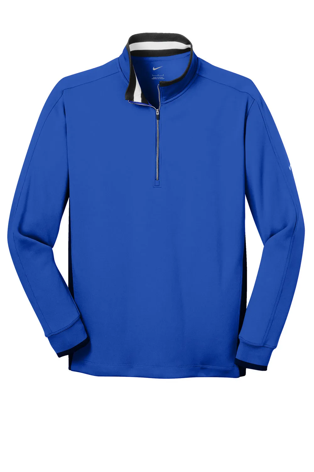 Nike Mens Dri-Fit Moisture Wicking 1/4 Zip Sweatshirt - Royal Blue/Black/White  Best hot sale Clothing Nike