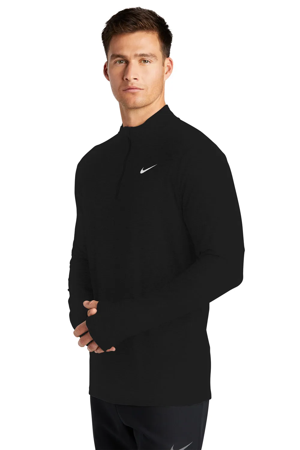 Nike Mens Element Dri-Fit Moisture Wicking 1/4 Zip Sweatshirt - Black