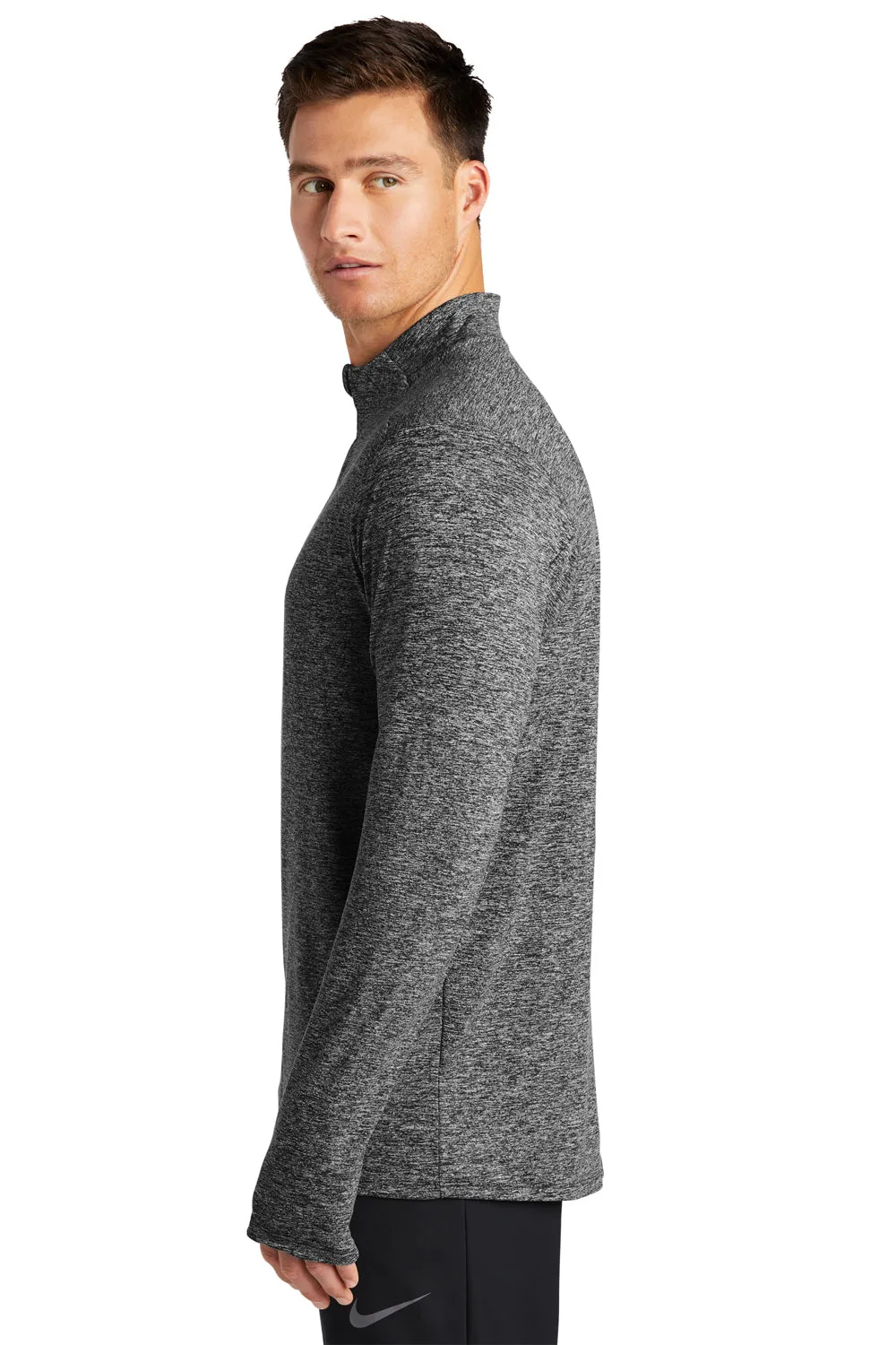 Nike Mens Element Dri-Fit Moisture Wicking 1/4 Zip Sweatshirt - Heather Black