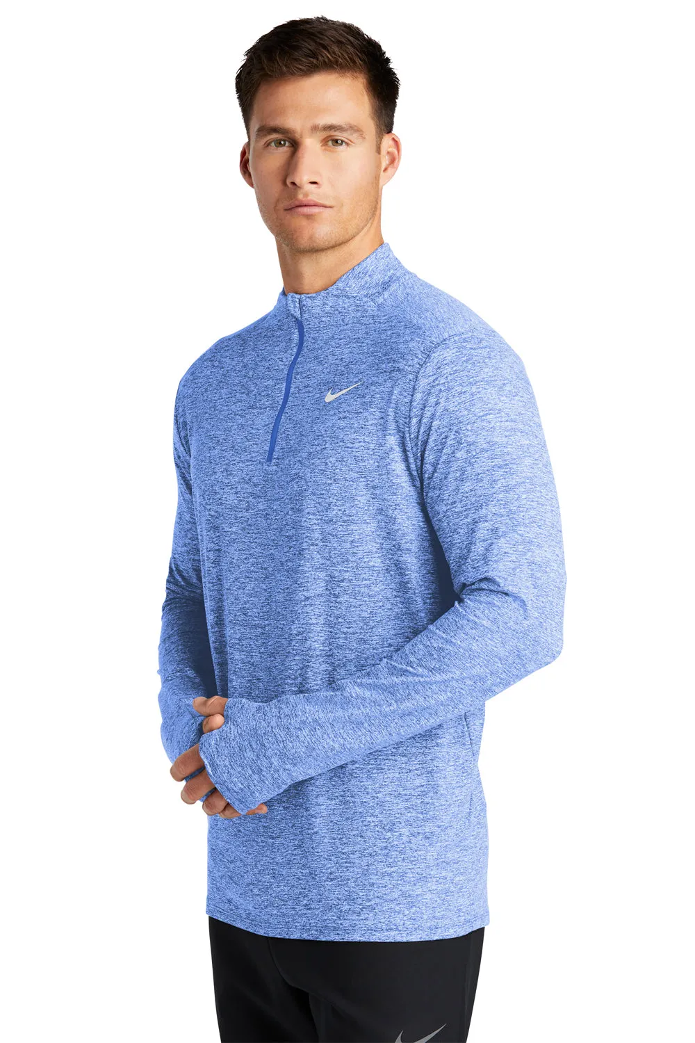 Nike Mens Element Dri-Fit Moisture Wicking 1/4 Zip Sweatshirt - Heather Royal Blue