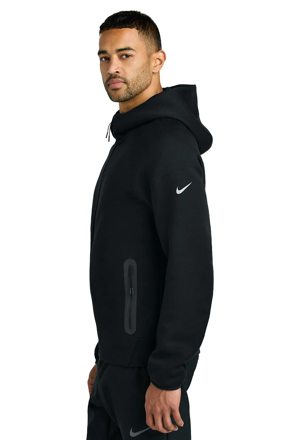 Nike Mens Tech Fleece Full Zip Hooded Sweatshirt Hoodie w/ Pockets - Black