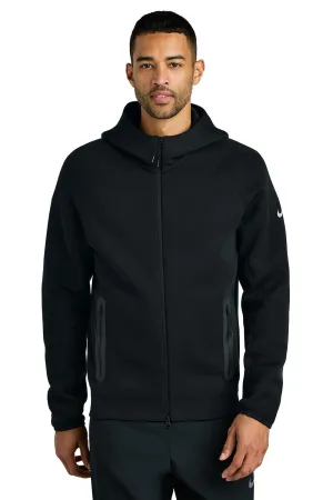Nike Mens Tech Fleece Full Zip Hooded Sweatshirt Hoodie w/ Pockets - Black