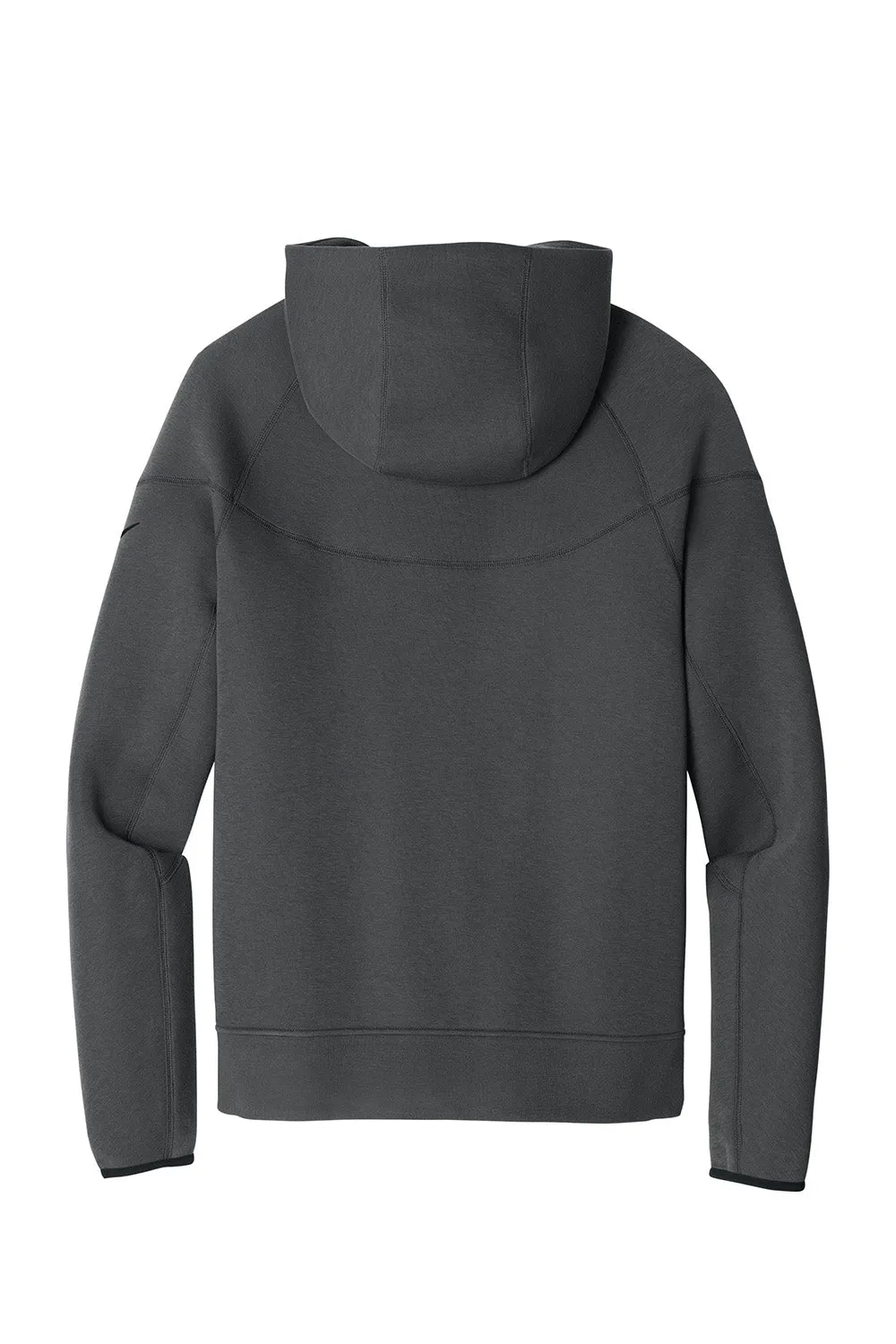 Nike Mens Tech Fleece Full Zip Hooded Sweatshirt Hoodie w/ Pockets - Heather Anthracite Grey