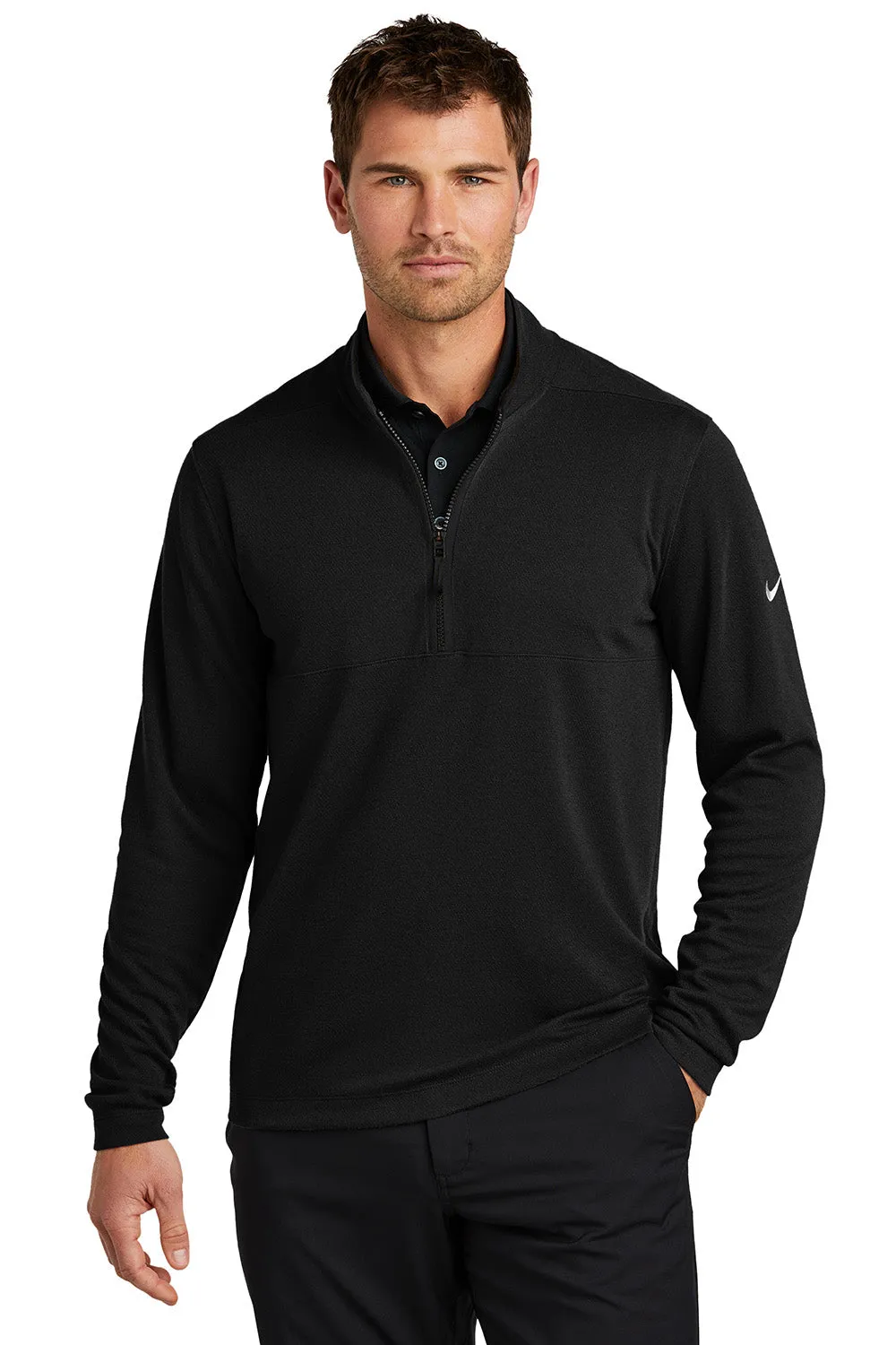 Nike Mens Textured 1/4 Zip Sweatshirt - Black
