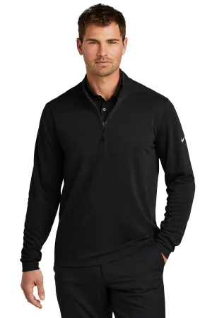 Nike Mens Textured 1/4 Zip Sweatshirt - Black