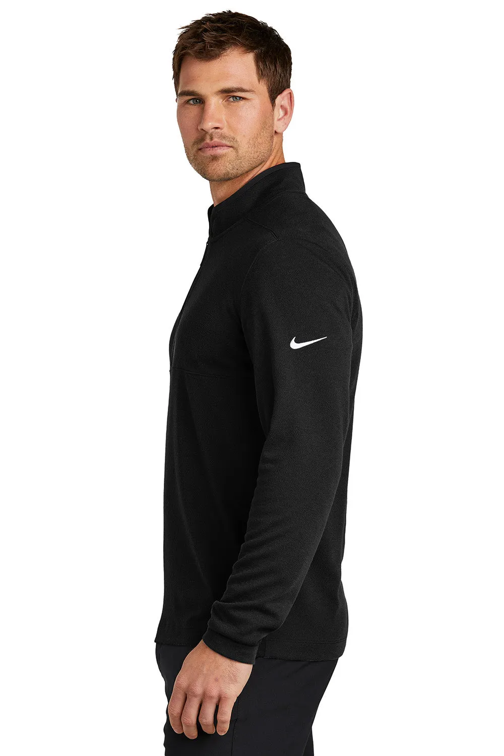 Nike Mens Textured 1/4 Zip Sweatshirt - Black