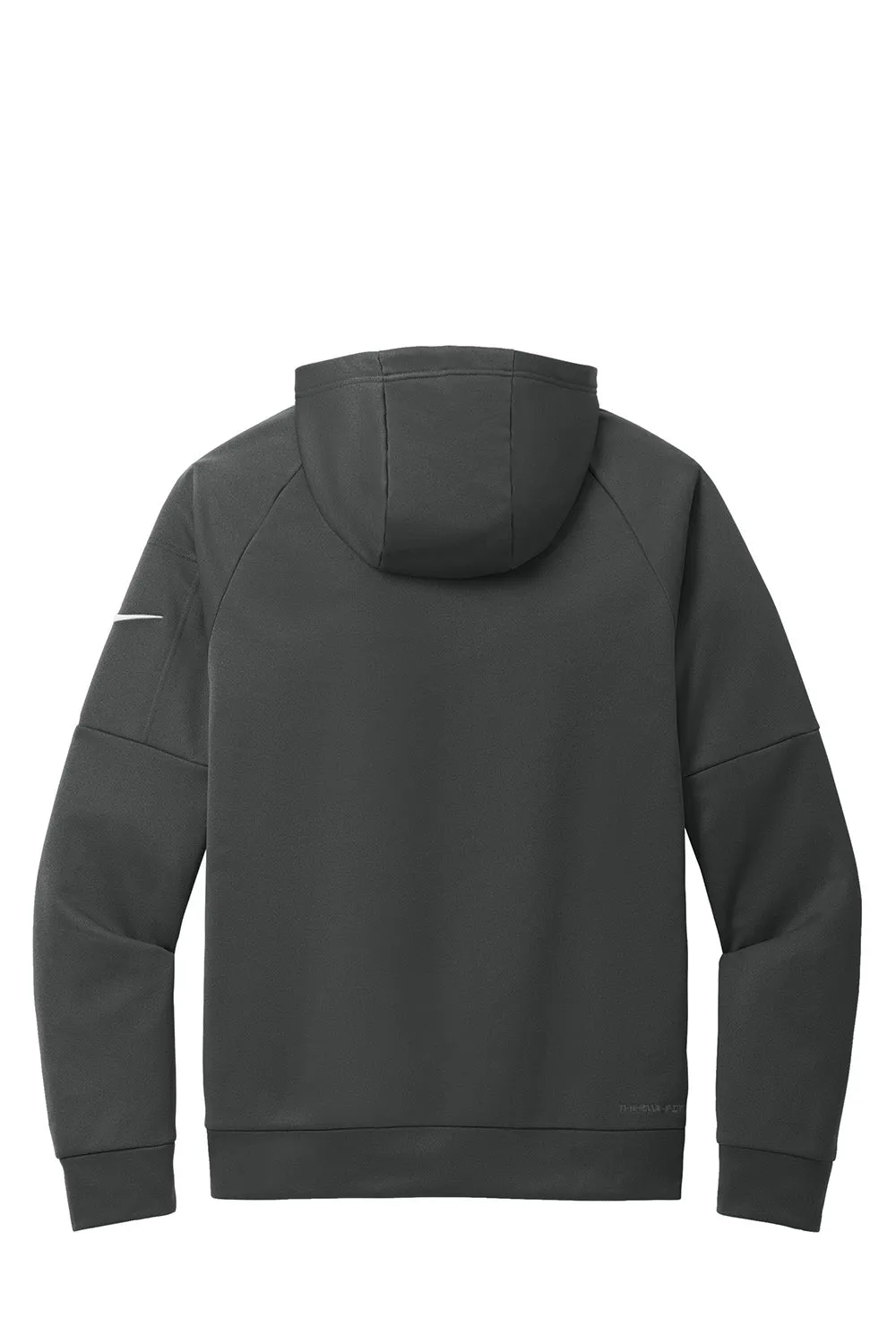 Nike Mens Therma-Fit Fleece 1/4 Zip Hooded Sweatshirt Hoodie w/ Pouch Pocket - Anthracite Grey