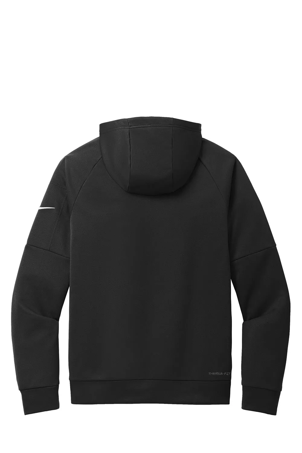 Nike Mens Therma-Fit Fleece 1/4 Zip Hooded Sweatshirt Hoodie w/ Pouch Pocket - Black