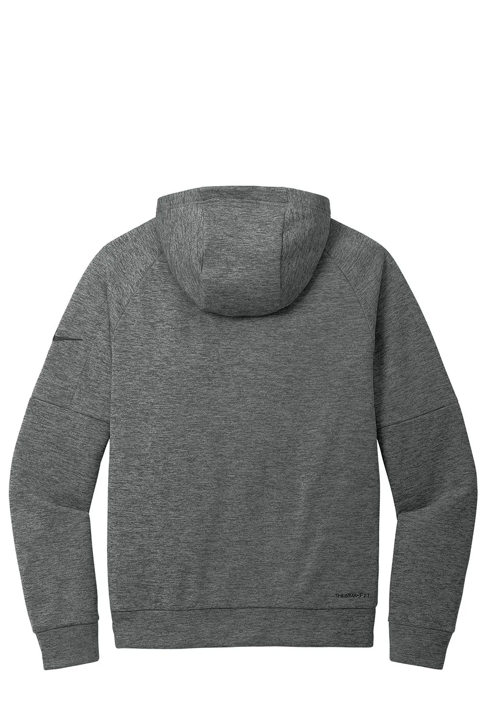 Nike Mens Therma-Fit Fleece 1/4 Zip Hooded Sweatshirt Hoodie w/ Pouch Pocket - Heather Charcoal Grey