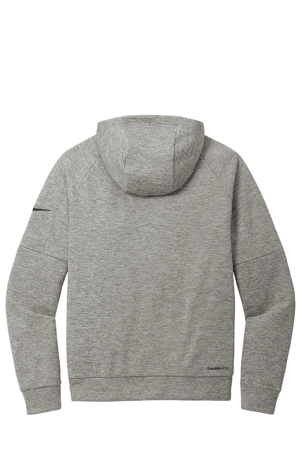 Nike Mens Therma-Fit Fleece 1/4 Zip Hooded Sweatshirt Hoodie w/ Pouch Pocket - Heather Dark Grey