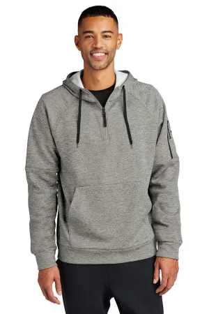 Nike Mens Therma-Fit Fleece 1/4 Zip Hooded Sweatshirt Hoodie w/ Pouch Pocket - Heather Dark Grey